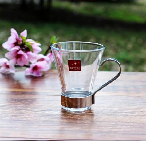 不鏽鋼把手超耐摔玻璃杯